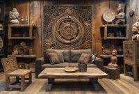 Holzdeko Im Wohnzimmer Erdtöne