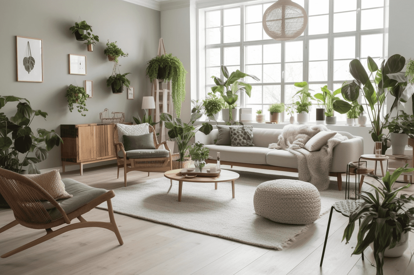 Dekorieren Mit Holz Und Pflanzen Wohnzimmer